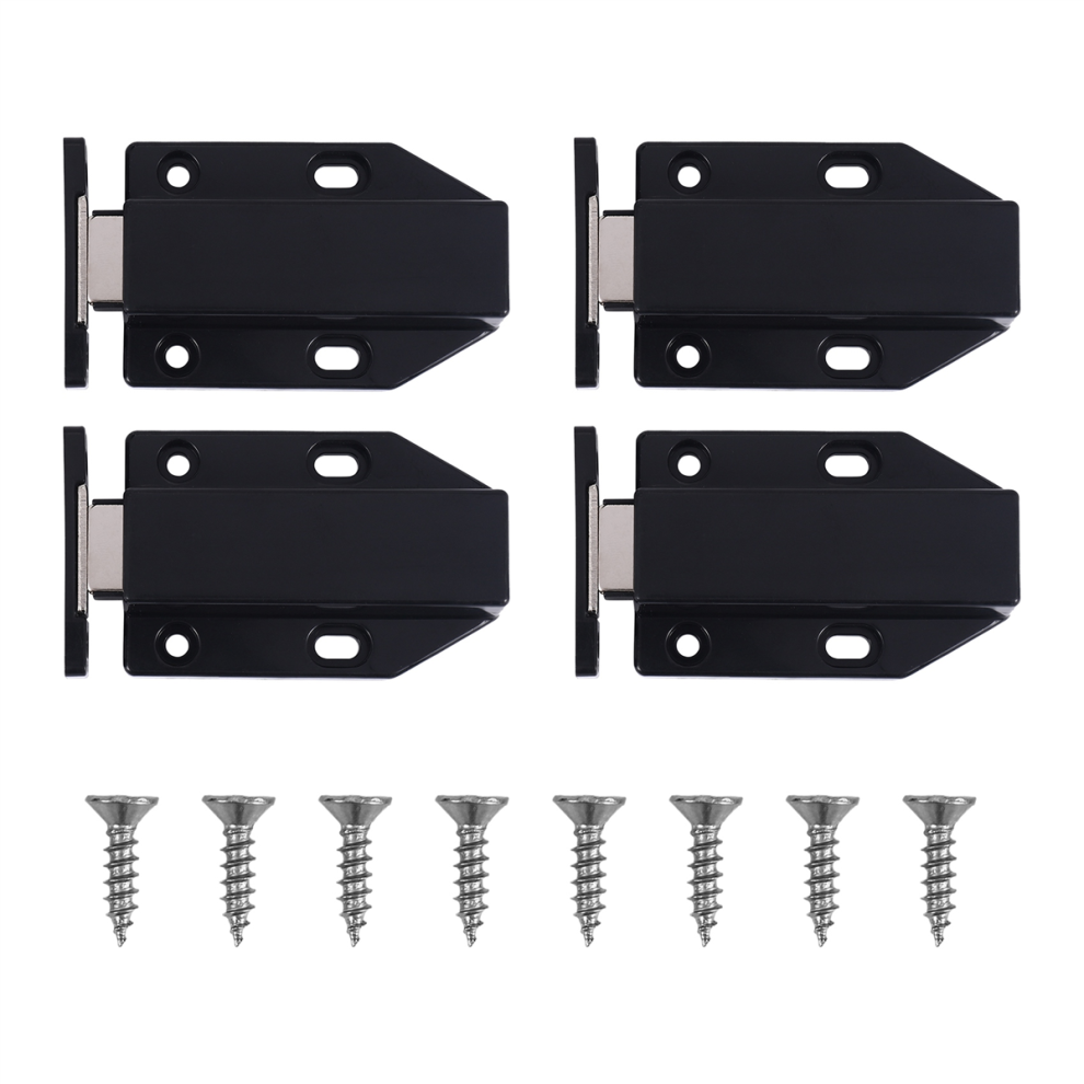 Push Latch Heavy Duty 4 Pack to Open Cabinet Hardware Magnetic Contact Latches for Large Door Black-image-OPC-PJSBK8B-NEW