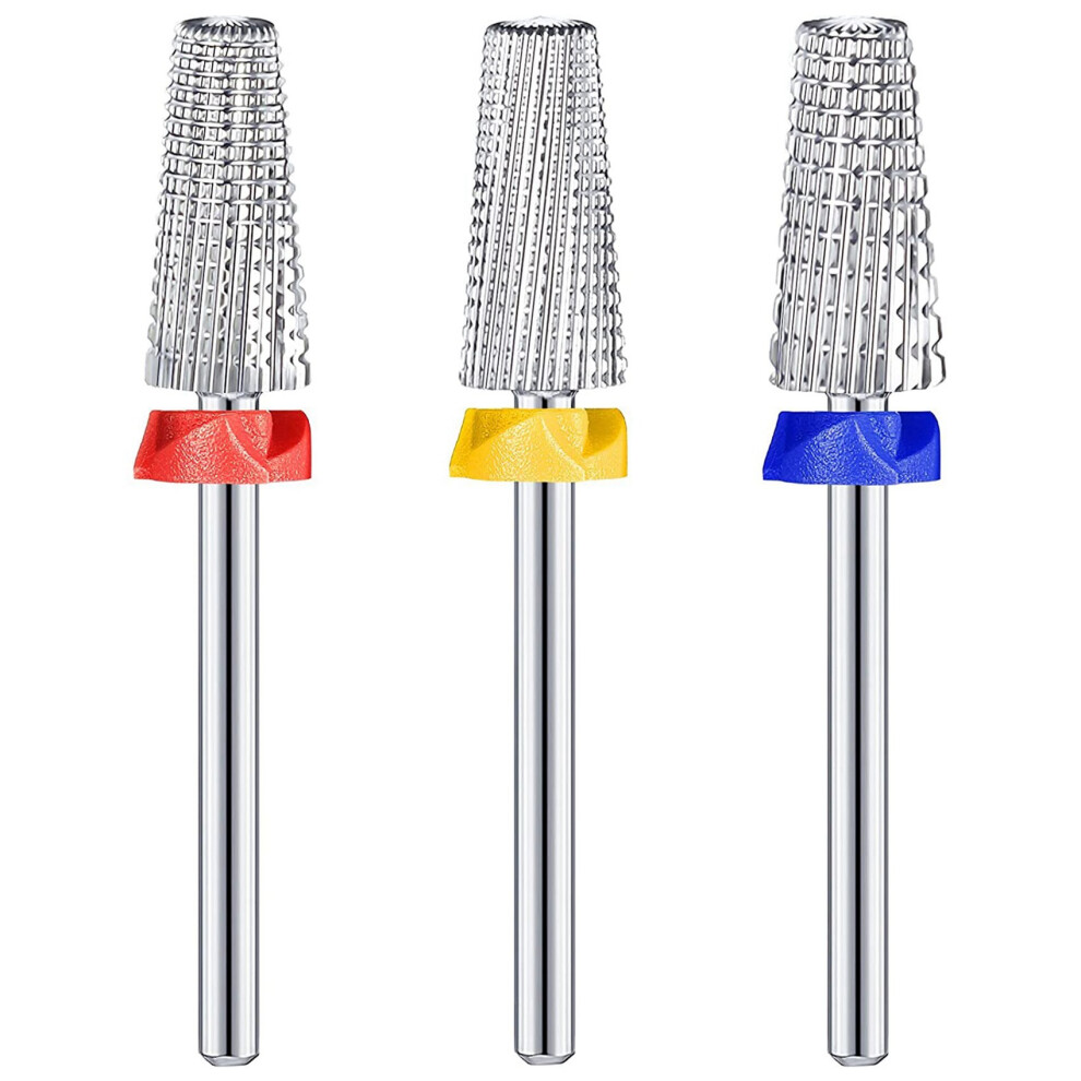 Photos - Power Tool Accessory 3 Pieces Nail Carbide 5 in 1 Bit Multi-Function Tapered Shaping Drill Use for Both Left