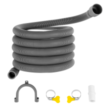 Juego de extensión de manguera de drenaje para lavadora universal de 1 m, incluye soporte, conector y abrazaderas para mangueras.
