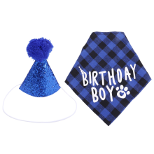 Dog Birthday Party Supplies,Pet Hat and Boy Doggy Bandana Set