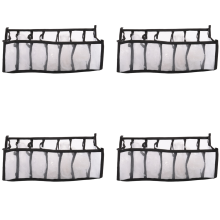 4 pezzi di organizer per guardaroba, scomparto per jeans, organizer pieghevole per vestiti in rete, nero