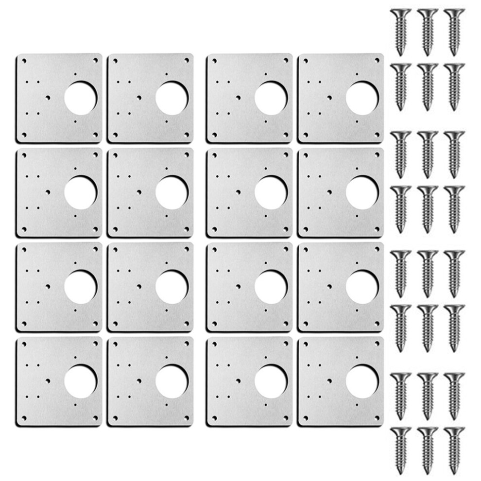 Hinge Repair Plate Kit With Hole For Cabinet, Rust Resistant Brackets Kitchen Cupboard Door Furniture 4853021797475