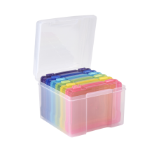 Custodie per foto da 5x7 pollici e contenitore trasparente per oggetti artigianali con fibbia, 6 contenitori interni in plastica A