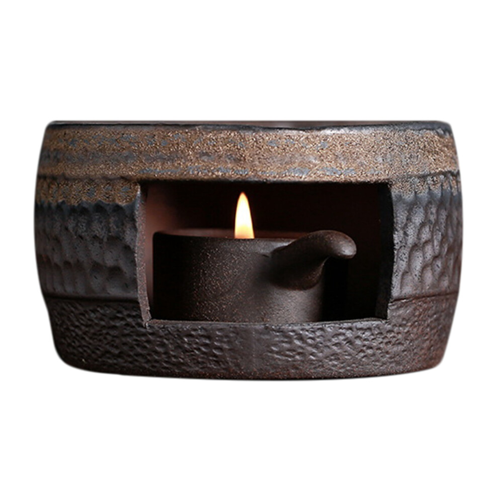 Exogio Japanese Coarse Pottery Handmade Teapot Warmer Ceramic Retro Tea Heater Candle Stand Stove B