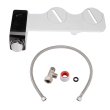Bidet Toilet Seat Attachment Ultra-Thin Non-Electric Self-Cleaning Dual Nozzles Wash Cold Water Europe