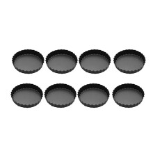 8 moldes para tartas pequeñas de 4 pulgadas, antiadherentes, con fondo extraíble, para tartas, quiches, postres, etc.