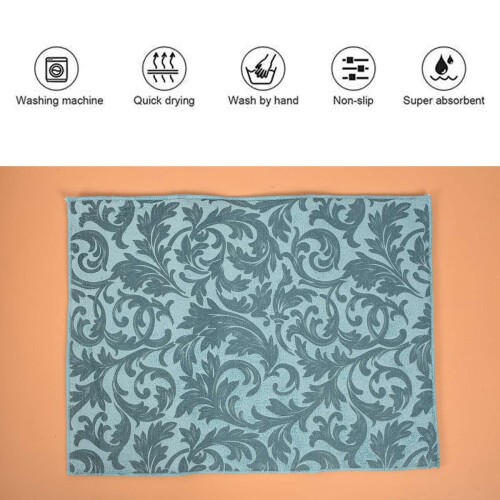 2 Pack Dish Drying Mat Absorbent Machine Washable Mats for Kitchen Counter Large (Blue Vine) 2
