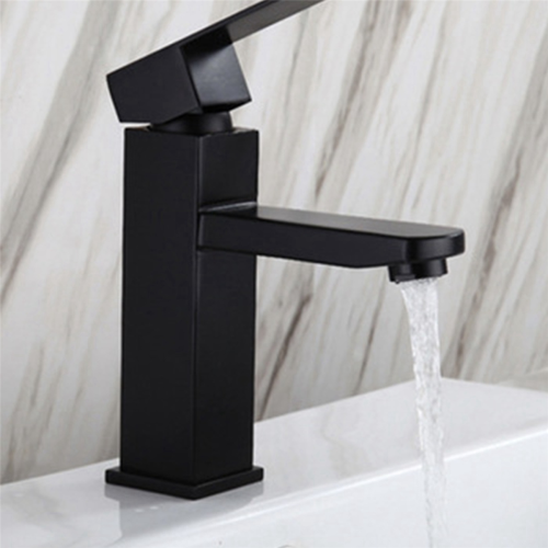 Rubinetto per lavabo da bagno, acqua calda e fredda, nero opaco 1