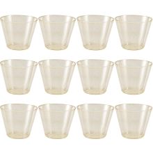 Goldene Plastikbecher Einweg Wasser Pulver 90OZ Saft Dessert Mousse Hochzeit Geschirr Dekoration