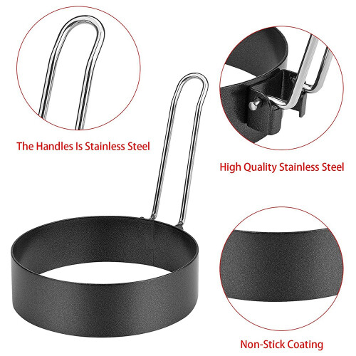 6 Pack Egg Ring, Stainless Steel Round Non-Stick Frying Maker Molds 1