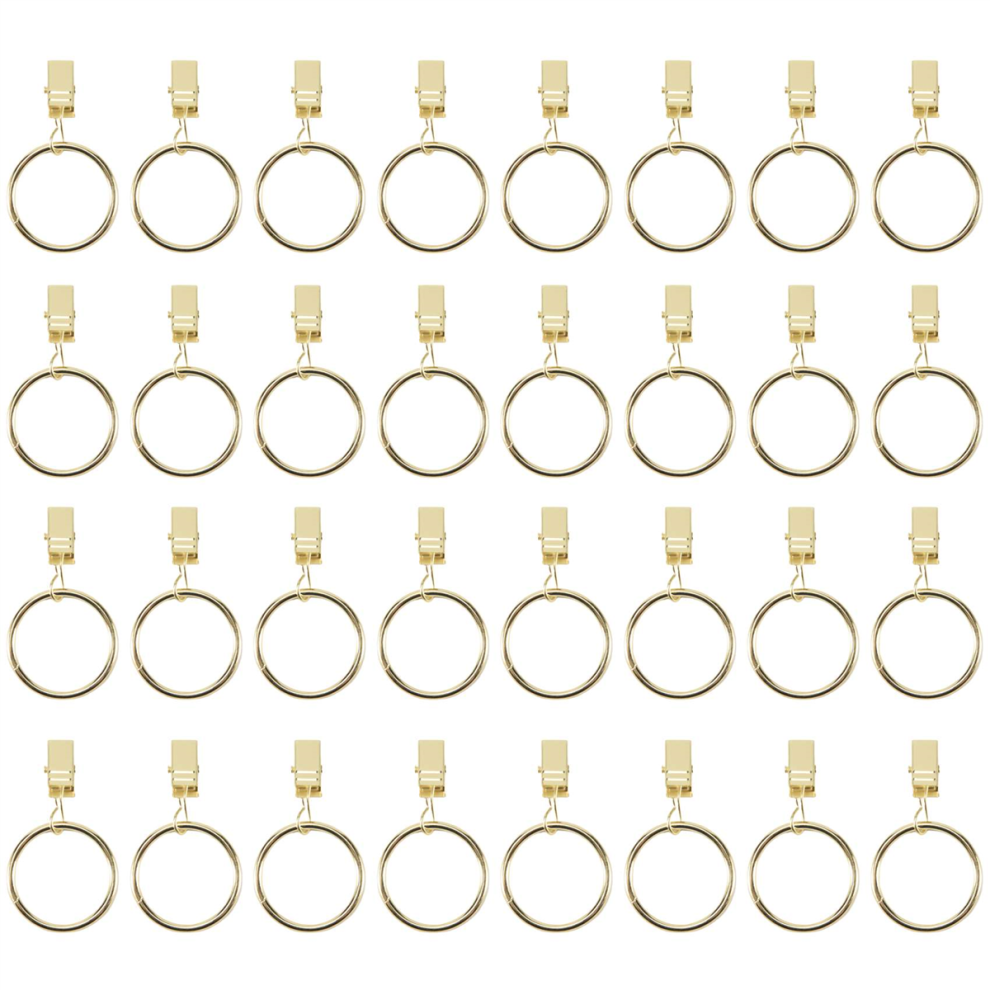 Exogio 40Pcs Curtain Rings With Clips, Strong Drapery Clips Hooks On Tension Rod Bracket, 1.26 Inch Interior Diameter