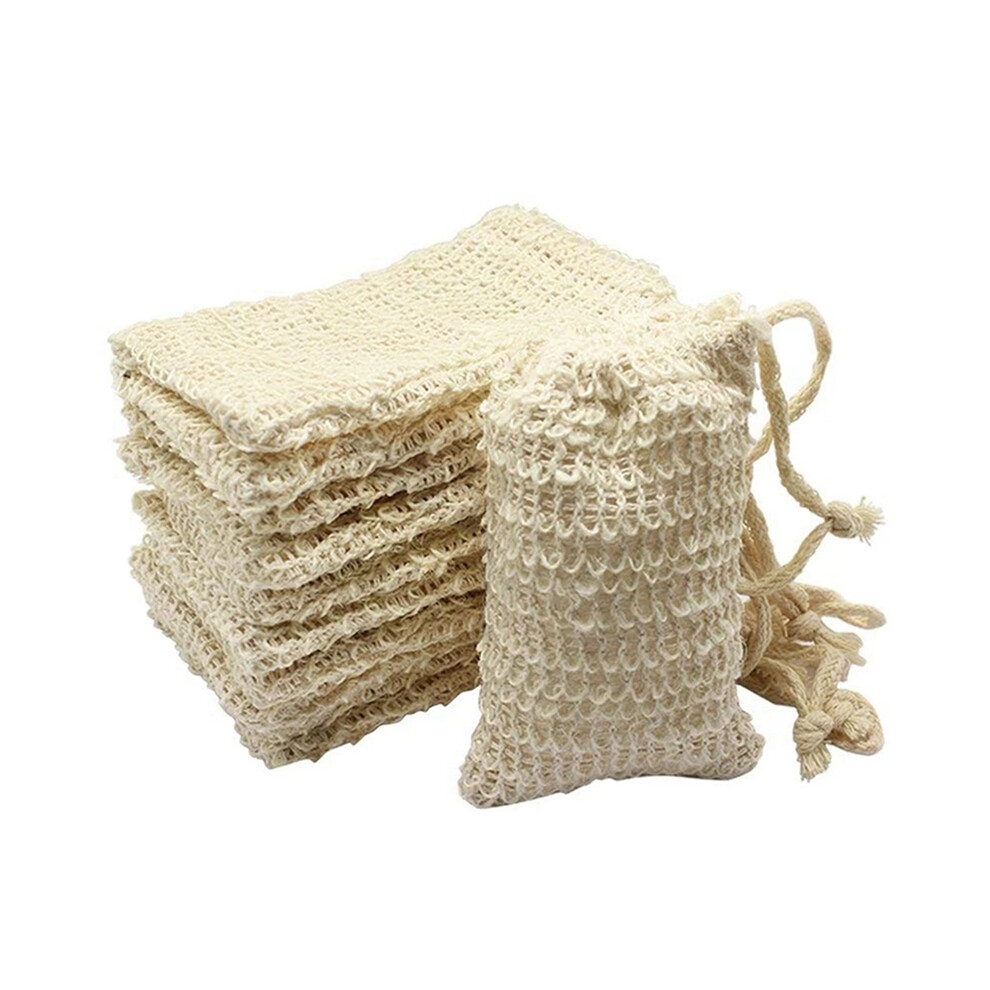 30 Pcs Natural Sisal Soap Bag Exfoliating Saver Pouch Holder Exogio