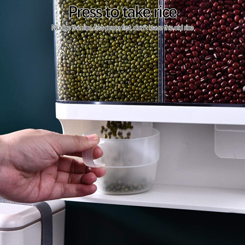 Distributore di cibo secco a parete, plastica trasparente, contenitore per frutta - 1500 ml 2