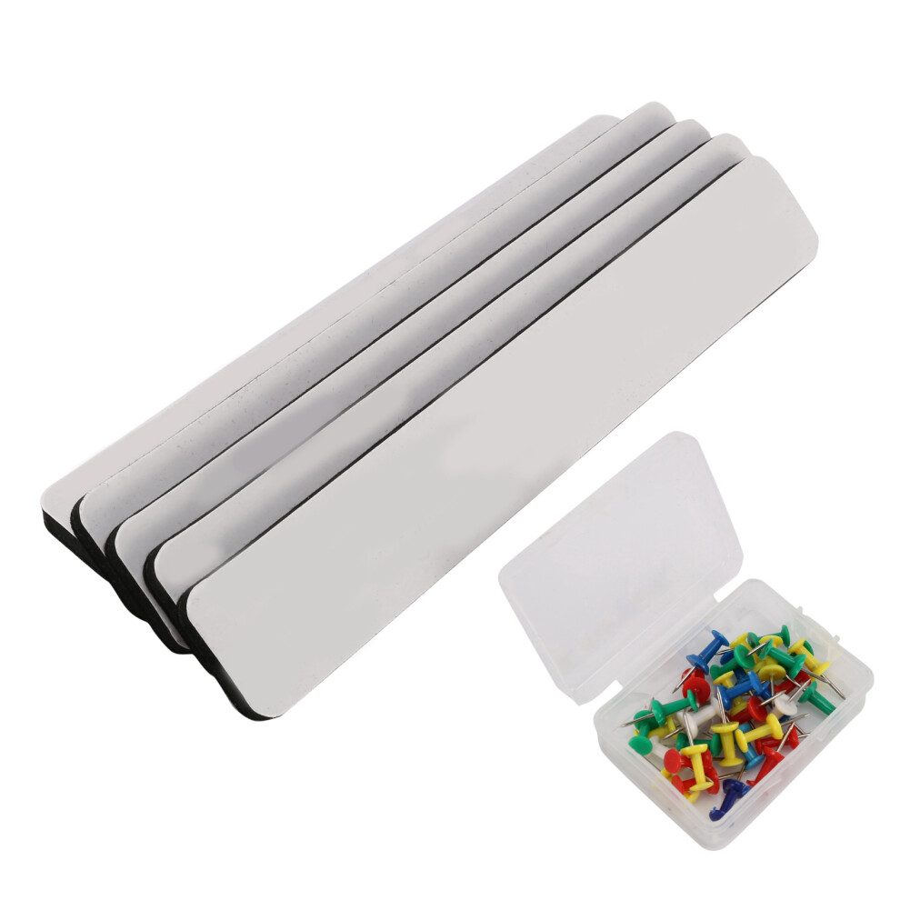 Exogio Combo Bulletin Board Strips - 5 Black Self Adhesive Backing Magnetic Metal Felt Push Pin Bars,Home Office Memo