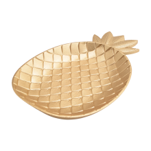 Vassoio decorativo nordico a forma di ananas dorato, portagioie, portafrutta, portaspuntini, organizer da tavolo (piccolo)