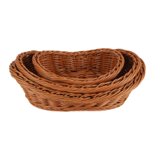 Juego de 3 cestas de mimbre tejidas para pan, para guardar alimentos, frutas, cosméticos, mesas y baños.