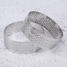 6Pcs 6cm Torte Ring Edelstahl Tartlet Form Kreis Cutter Pie Wärme-Beständig Perforierte Kuchen Mousse Formen