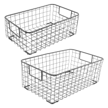 Draht-Aufbewahrungskörbe mit Griffen, Metall-Organizer-Körbe für Zuhause, Büro, Kinderzimmer, Wäscheregale