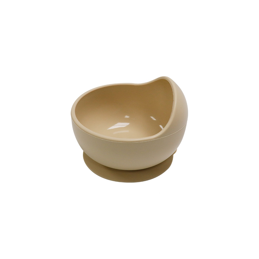 Silikon Baby FüTterung SchüSsel Wasserdicht Lernen Saug ErgäNzende Lebensmittel Khaki-image