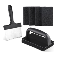 Kit de limpieza de plancha con estropajos planos y estropajo antirayaduras de 6 pulgadas