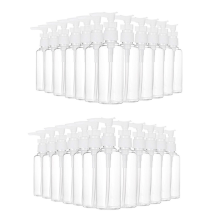 24 Pack 3.4Oz/100Ml Transparent Travel Bottles Pump Bottle Lotion Dispenser for Water, Massage Oil, Shampoo