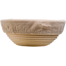 Cesta redonda para fermentación de pan, fácil de hornear, con paño lavable.