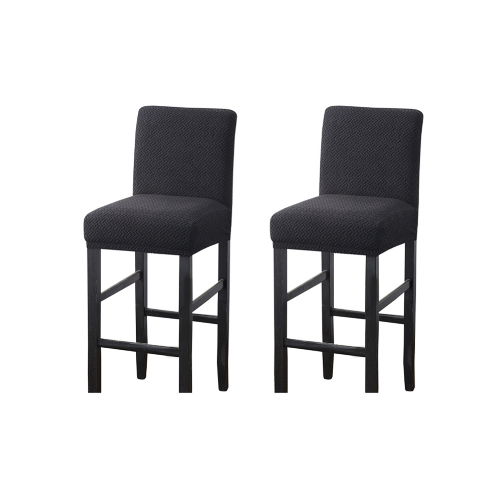 Reusable Pub Counter Stool Chair Covers Slipcover Stretch Removable Washable Dining Room For Kitchen Black 4852799906560