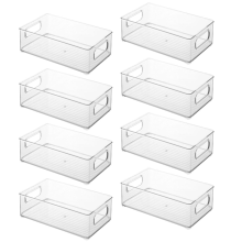 Fridge Storage Organizer, Stackable Organizer - Clear Free for Refrigerator, Freezer and Kitchen