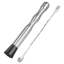 Stößel für Cocktails, Barlöffel – 2 Stück, 22,9 cm und 25,4 cm, Cocktail-Rührlöffel, lang