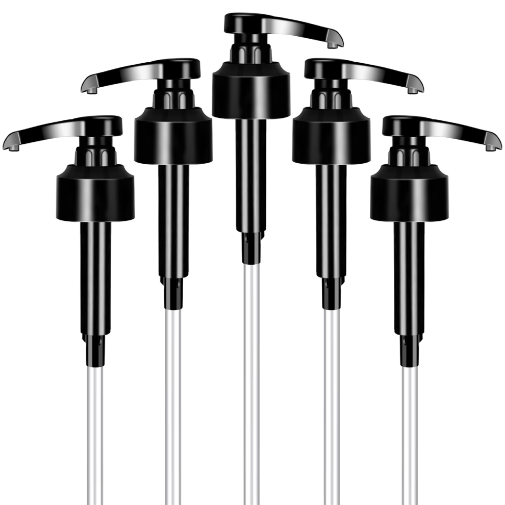 5Pcs Kaffee FlüSsigkeit Dispenser Sirup Pumpe KüChe ZubehöR FüR Saft Flasche Seife Spender Schwarz-image
