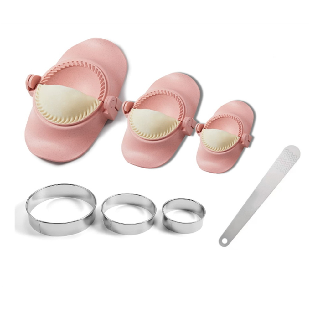 Dumpling Maker,Empanadas Mold Maker Set With Dough Cutter, And Cutter For Pierogi,(Pink) Pink 4852799913599