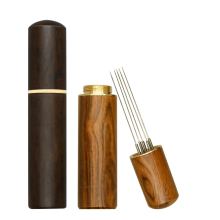 2Pc Espresso Distribution Tool,Espresso Stirrer Tool with Natural Wood Handle and Base,5Needles Coffee Stirrers