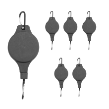 Confezione da 6 carrucole retrattili per piante, con ruote regolabili in altezza per appendere piante da interno, nere