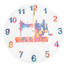 Macchina da cucire acquerello stampa artistica orologio da parete cartello sartoria decorazione silenziosa regalo