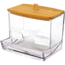 Wattestäbchenhalter Spender, Badezimmer Tischdekoration Aufbewahrungsbox, Transparente Halterung für