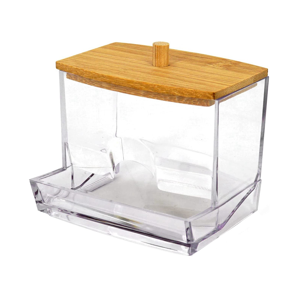 Cotton Swab Holder Dispenser, Bathroom Table Top Decoration Storage Box, Transparent Bracket For Exogio