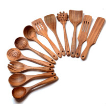 Wooden Spoons for Cooking,12 Pack Utensils Cooking Kitchen Set Spatulas