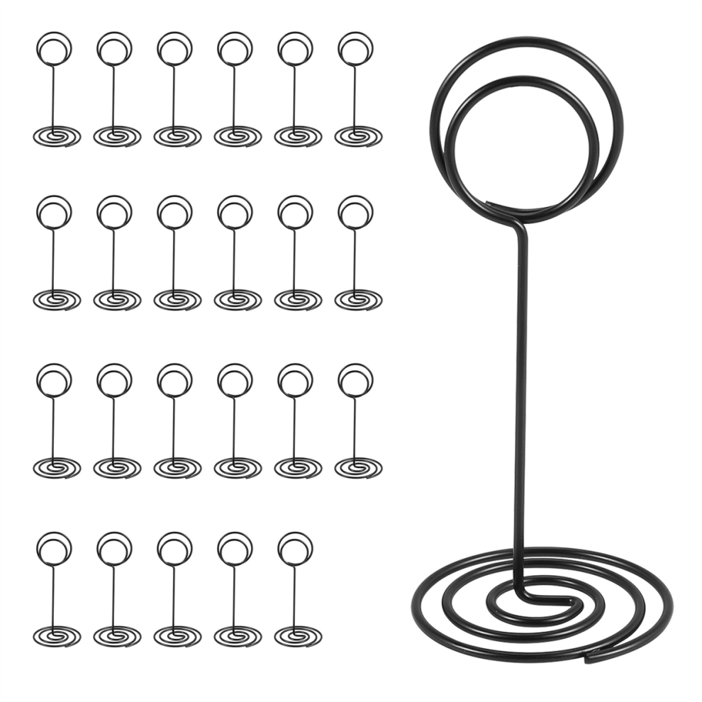 24 Pack Table Number Holder Wedding Name Card Clips Picture Memo Note Photo Stand (Black) Black 4852799927510