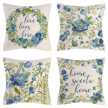 Copricuscini primaverili 18x18 set di 4 decorazioni da tiro in stile fattoria, decorazioni floreali per la casa per divano