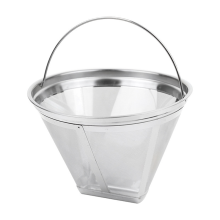 Cafetera reutilizable de acero inoxidable con 4 filtros cónicos y accesorios
