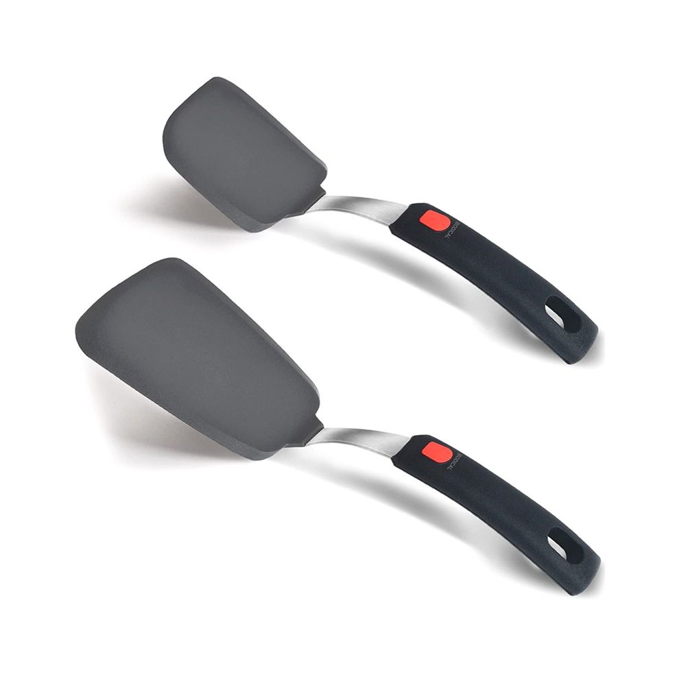 Exogio Flexible Silicone Spatula Turner, 600F Heat Resistant Set For Nonstick Cookware, Kitchen Tools