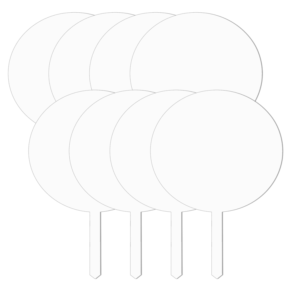 Acrylic Cake Topper Round Cupcake Blank Stick,Diy Circle Decoratingkit Exogio