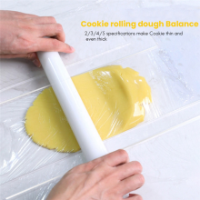 2 pezzi di strumento per arrotolare biscotti in acrilico, righello di bilanciamento, spessore della glassa fondente, cottura più liscia.
