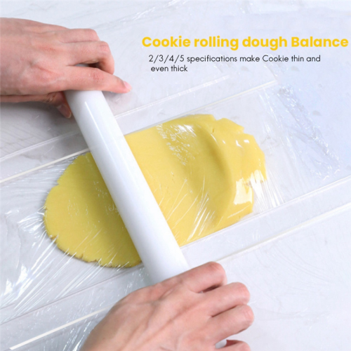 2Pcs Acrylic Biscuit Cake Rolling Tool Balance Ruler Fondant Icing Thickness Smoother Baking A