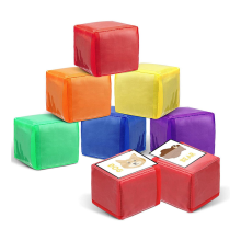 Set di 6 dadi da gioco educativi fai da te con tasca trasparente a 6 lati e foto