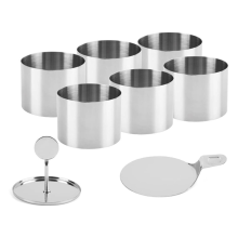 6-teiliges Dessertring- und Lebensmittelring-Set, kleines Ring-Set, Edelstahl-Mousse