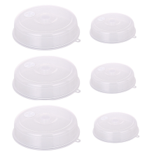 6 Pack Microwave Covers, Plastic Plate Covers for Food with Valve, 2 Sizes, Clear