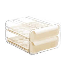 Contenitore per uova in plastica a 2 livelli e 32 cassetti, vassoio organizer per frigorifero da cucina