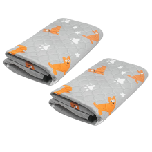 2 Pcs Guinea Pig Cage Liners Absorbent Reusable Washable Waterproof Puppy Light Grey