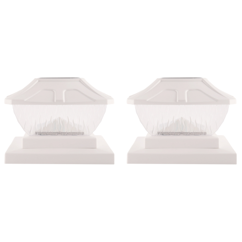 Solar Post Cap Lights Outdoor - 2 Pack Modes Deck Fence Lights, IP65 Waterproof Powered Light Posts White 2